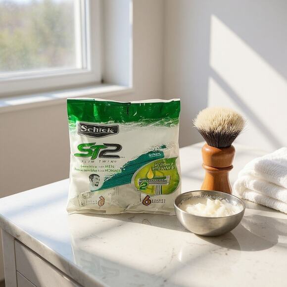 Schick ST2 Slim Twin Sensitive Skin Disposable Razors 6 Count - Picture 1 of 4